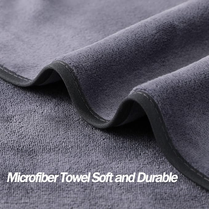 Microfiber Gym Towels Bigger Size Super Soft for Exercise Fitness, Sports, Workout, 380-GSM 15-Inch x 31-Inch Quick-Drying Towels (Teal-Pink-Grey, 3 Pack)