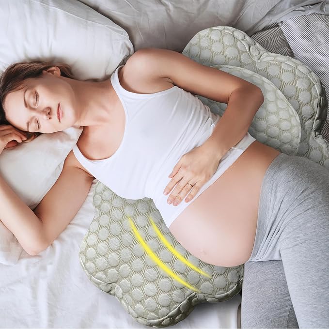 Pregnancy Wedge Pillow for Sleeping Cloud Shape - Bamboo Cover Fabric - Soft and Adjustable Wedge Pillow for Back, Belly and Hip Relief - All Trimesters Side Sleeping