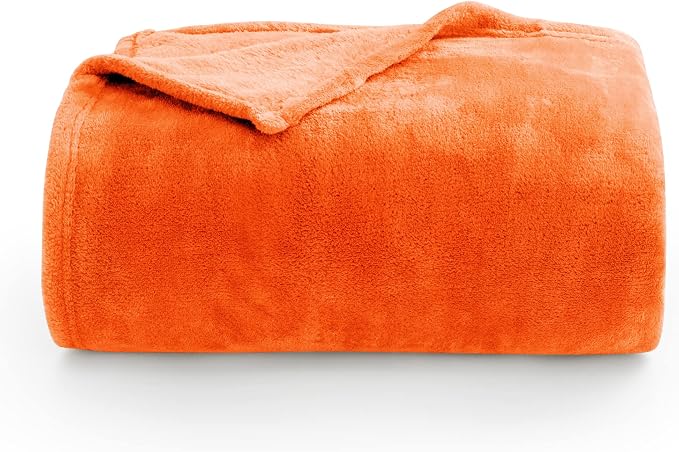 BEDELITE Orange Throw Blanket for Couch & Bed, Luxury Plush Cozy Fleece Blanket 50" x 60", Soft Lightweight Fall Throw Blanket for Home Furnishing | Ultra Soft Fleece, Plush Microfiber, Lightweight Warmth, Fall Decor, Fade Resistant, Machine Washable, ...