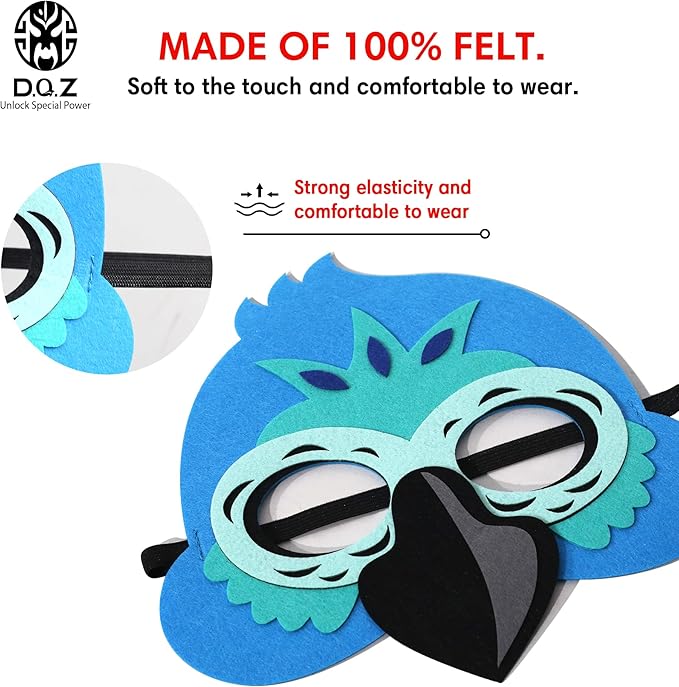 D.Q.Z Bird-Wings-Costume for Kids Dress Up, Felt Feathered Owl Parrot Chicken Animal Role Play Costume, Gift for Girl Boys