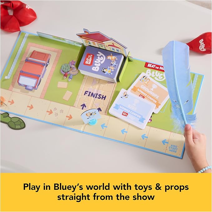 Spin Master Games, Bluey Beat The Parents, Head-to-Head Trivia & Fun Family Game Night Challenges, Easy Play, Bluey Toys, Kids & Family, 2-6 Players, for Ages 5 & Up