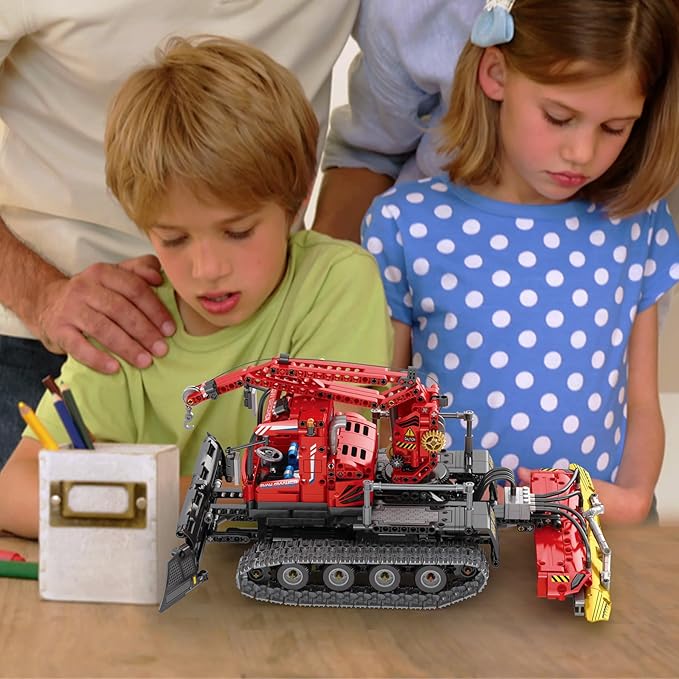 Technic Snow Blower Toys Blocks,2.4G RC Snowplow Truck MOC Building Set for Adults, Men,Collectible Home Decor