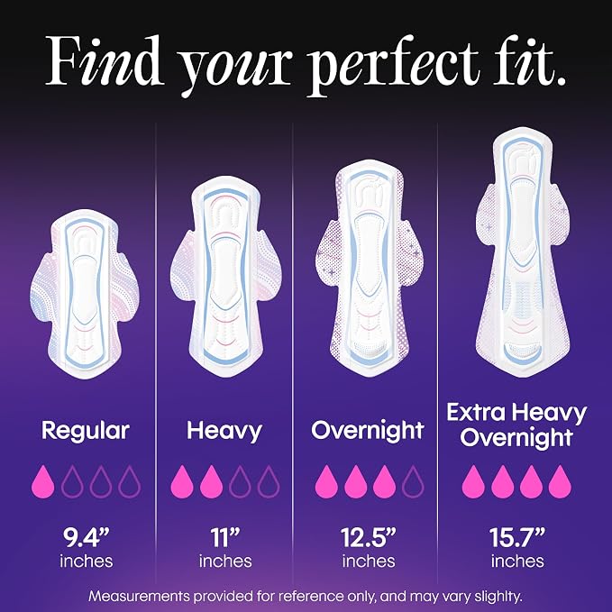 Kotex Ultra Thin Pads with Wings, Heavy Absorbency, 46 Count (Packaging May Vary)