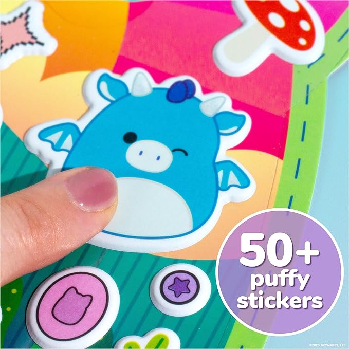 Original Squishmallows Puffy Sticker Playset, Over 30 Reusable Stickers