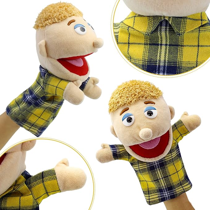 Family Hand Puppets,Puppets for Kids Role Paly Family Members 13.4 INCH Multi-Ethnic Puppets Plush Soft Hand Puppets Family Puppets Story Toys, Puppets for Girls Boys Finger Puppets Puppet Set Gifts
