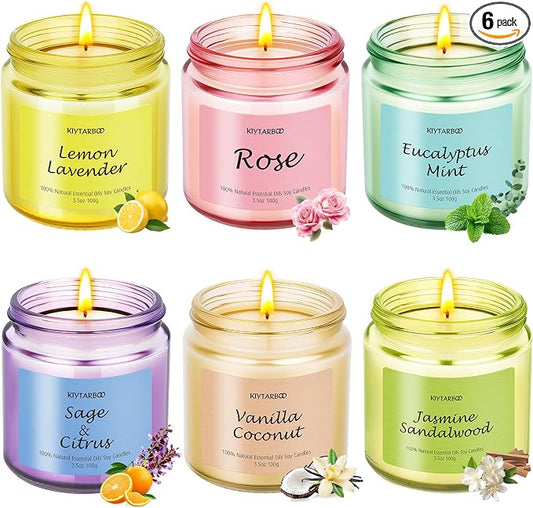 6 Pack Candle for Women | Scented Candles Set- Candles for Home Scented, Soy Wax Candles Bulk, Aromatherapy Candle Gifts Set for Women, Birthday, Valentine, Christmas, Anniversary Present