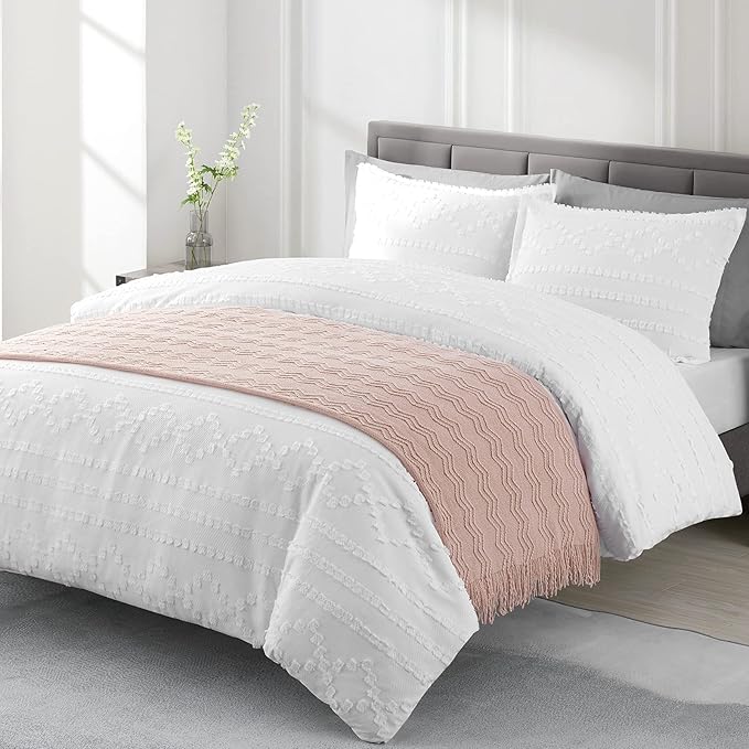 BOURINA Pink Throw Blanket 50x90 Inch Boho Knitted Soft Throw Sofa Blanket | Knitted Throw Blanket 50x90 Inches, Soft Lightweight Boho Weave Throw Decorative Couch Blanket for Living Room Bedroom Chair
