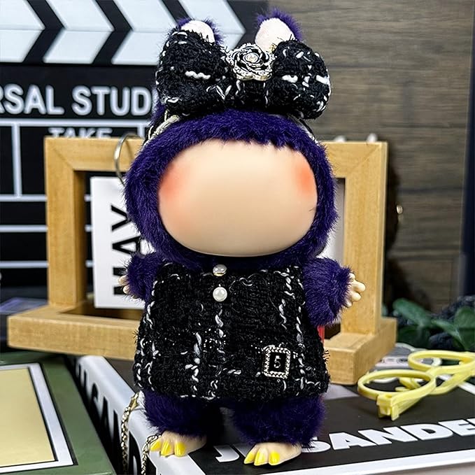 Clothes Fit for 17CM Doll, Fashion Doll Clothes Outfit Set Cute Theme Designer Toys Dress Accessories for Collector Fans Display (Florid Black)