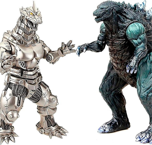 2PCS Big Dragon Earth MechaDragon Figures King of The Monsters - Dragon Figures Kings of The Monsters - 15" & 12" Head-to-Tail, Large Movable Joints Action Movie Series Soft Vinyl