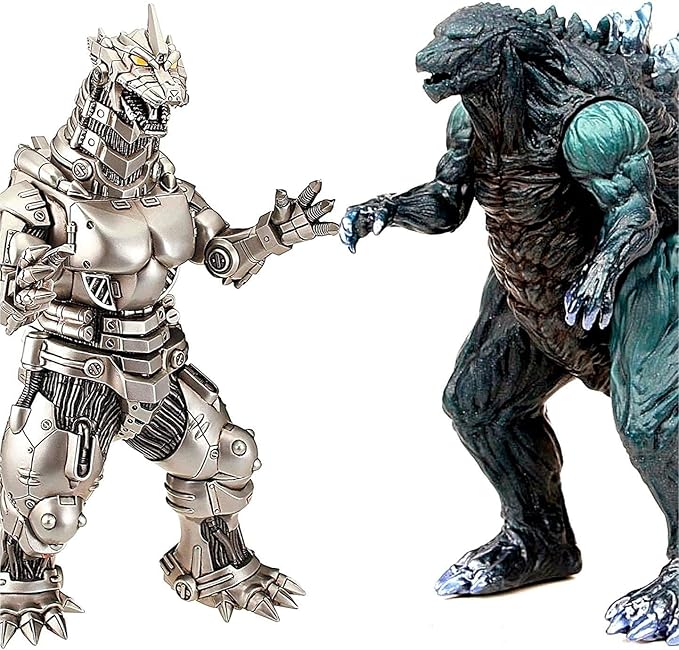 2PCS Big Dragon Earth MechaDragon Figures King of The Monsters - Dragon Figures Kings of The Monsters - 15" & 12" Head-to-Tail, Large Movable Joints Action Movie Series Soft Vinyl