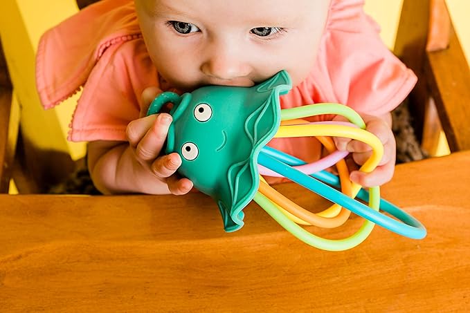 Baby Banana - Lil' Squish Jellyfish, Teether Sensory Rattle Newborn and Infant Toys to Chew