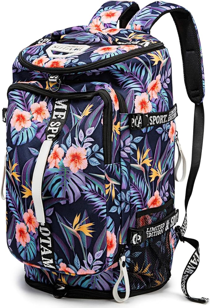 Gym Duffle Bag Backpack with Shoe Compartment,4 ways Travel Backpack for Women and Men,Multi-Functional Weekender bag with Waterproof Layer&Laptop Compartment for Fitness, Travel,Camping