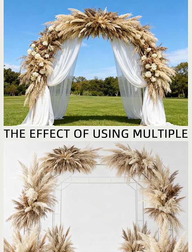 Large Boho Decor Pampas Grass Wall Decor - Need to Assembled | 35~50inch,All-in-One Kit ,Easy Install,Natural Dried Flower, Perfect decor for Living Room、Wedding Arch、Entryway、Party decor