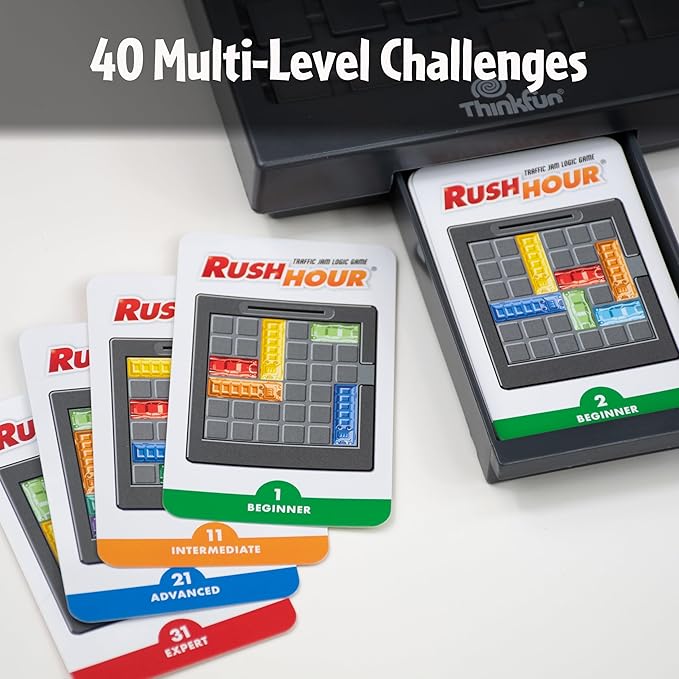 ThinkFun Rush Hour Traffic Jam Logic Game - Engaging STEM Toy for Kids Age 8 and Up - Enhances Reasoning & Planning Skills - MESH Accredited - 20+ Awards - Trusted Worldwide Seller for Over 20 Years