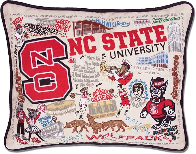 Catstudio North Carolina State University Collegiate Embroidered Decorative Throw Pillow