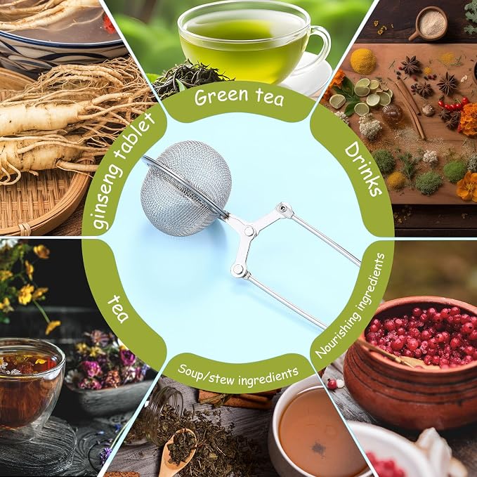 Yinder 30 Pcs Loose Leaf Tea Infuser Stainless Steel Mesh Snap Tea Ball Strainers with Handle Metal (Silver)