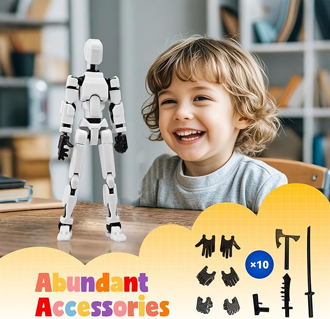 【Assembly Required】【Shoulder Armor Upgrade】 10pcs Lucky 13 Action Figures, Dummy Titan 13 Action Figures, Multi-Jointed Movable，with 3 Hand-Shapes, 4 Weapons (10PCS)