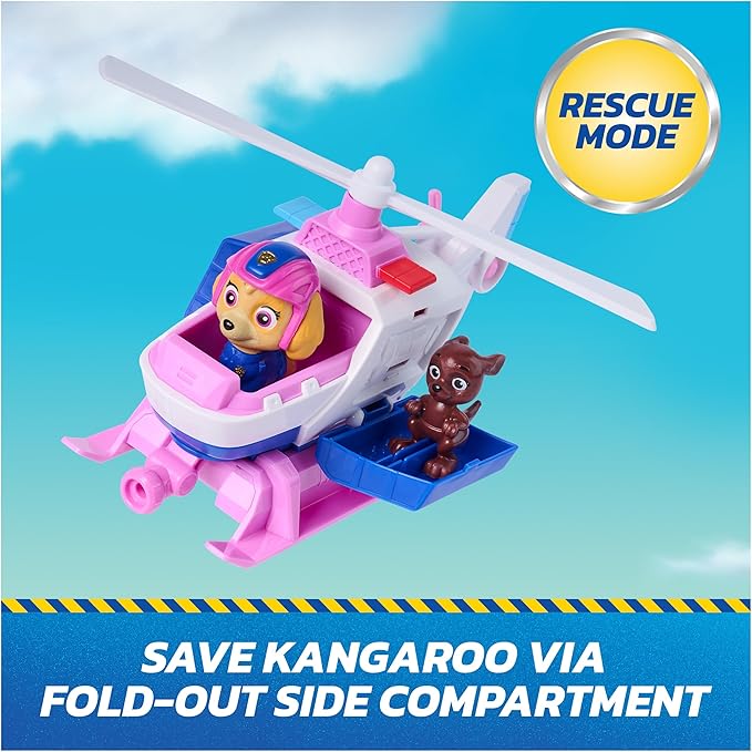 Paw Patrol: Search & Rescue, Skye Rescue Helicopter with 2 Figures, Hero Helicopter Toy with Pull-Back Action, Kids Toys for Boys & Girls Ages 3+