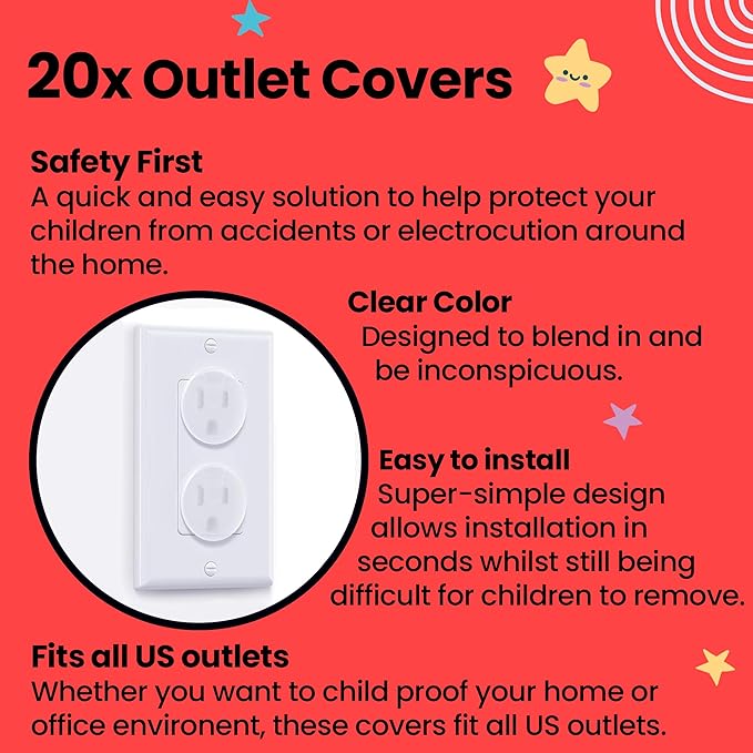 Booboo Baby (42 Pack) Child Safety Baby Proofing Kit | x10 Cabinet Drawer Locks, x10 Corner Guards, x20 Outlet Covers, x2 Door Lever Lock | Baby Proof Your Home & Kitchen with No Trapped Fingers