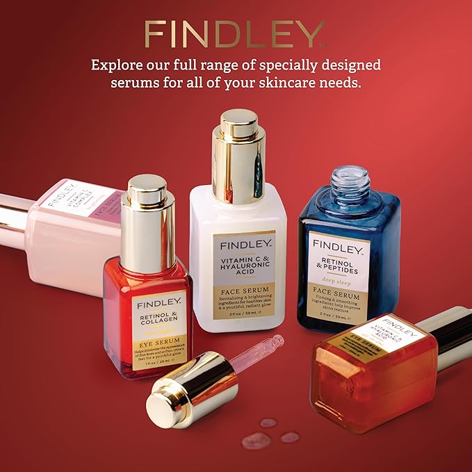 Findley Retinol & Collagen Overnight Eye Serum | Minimize Fine Lines & Soften Crow's Feet | Youthful Glow (1 Fl Oz)