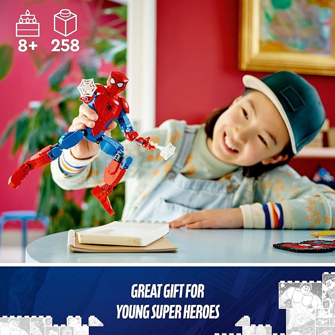 LEGO Marvel Spider-Man Building Toy, Fully Articulated Action Figure, Superhero Movie Set with Web Elements, Gift for Grandchildren, Collectible Model for Boys, Girls and Kids Ages 8 and Up, 76226