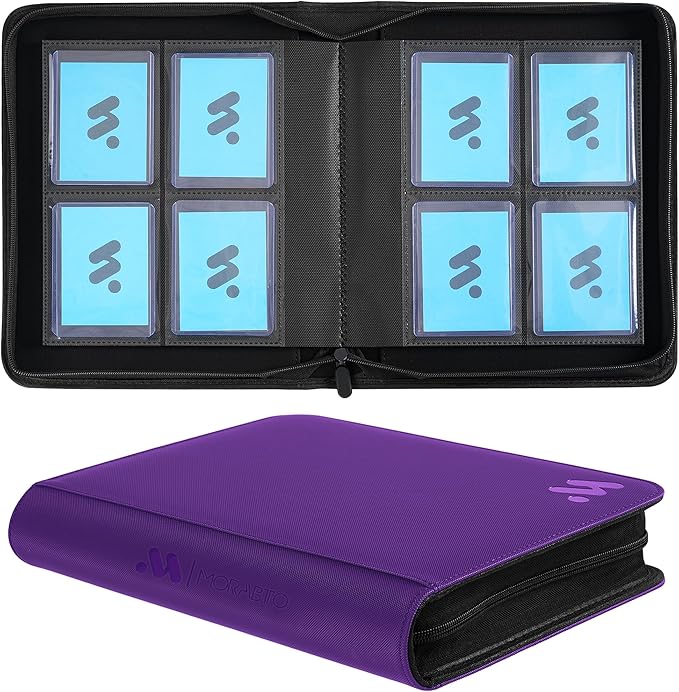 Top Loader Binder, Holds 128 Top Loaders,4 Pocket Top Loader Binders for 3" x 4" Rigid Cards,Card Album Folder for Hard Plastic Top Loaders