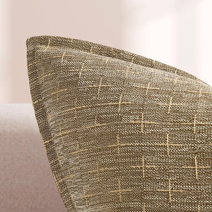 Pillow Covers 26x26 Set of 2 Soft Polyester Textured Pillow Covers with Stylish Flange Edge Cozy Farmhouse Throw Pillows for Couch Bed Sofa Living Room