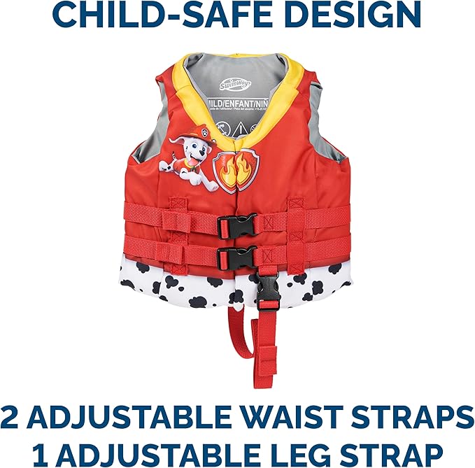 SwimWays Paw Patrol Swim Trainer Life Jacket, US Coast Guard Approved Life Vest Kids Swim Vest, Pool Floats & Life Jackets for Kids, Marshall