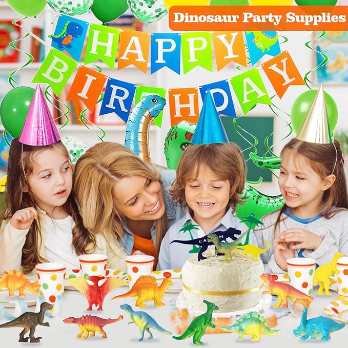 OuMuaMua Dinosaur Toys, Plastic Mini Dinosaurs Figures Toys Set, Dinosaur Birthday Party Favors, Dinsaur Cupcake Toppers for Kids and Boys, 78 Pcs (Upgrade Dinosaurs)