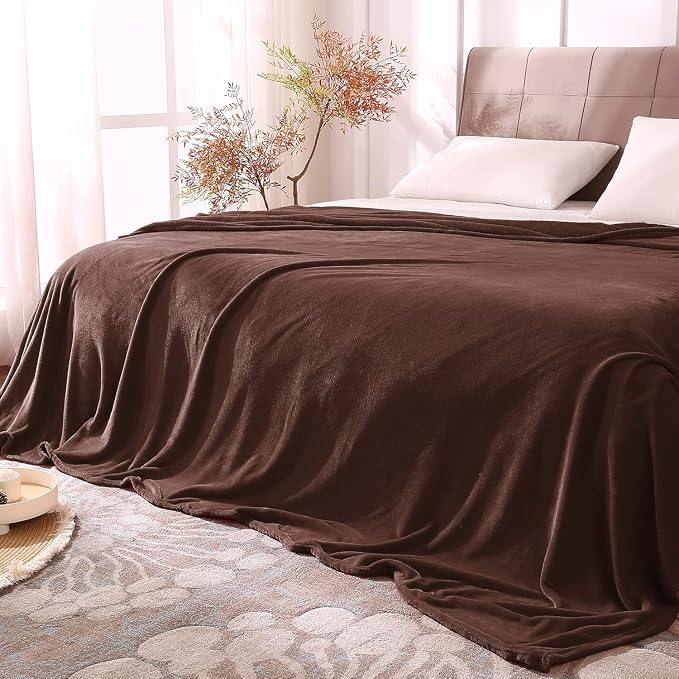 BEDELITE Fleece Blanket Soft Plush Full Bed Blanket Brown 84"x90" | Ultra Soft Fleece, Plush Microfiber, Lightweight Warmth, All Season Comfort, Fade Resistant, Machine Washable, Couch Sofa Bed