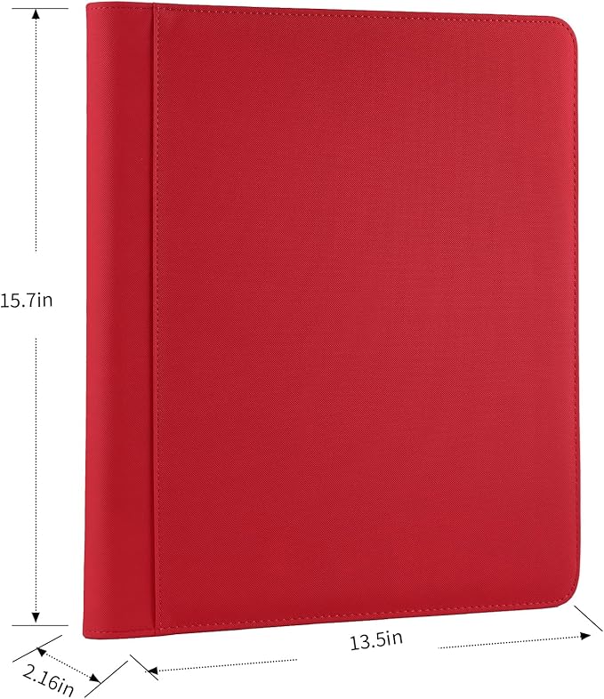 GERMUN Toploader Binder, Holds 324 Toploaders, 9 Pocket Top Loader Binders with Sleeves for 3 x 4'' Toploaders, Double-Sided Pocket Top Loader Storage Binder, Trading Card Binder - Diamon Red