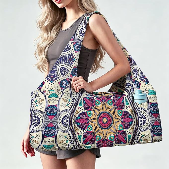 Yoga Mat Bag Large Yoga Bag and Carrier with Strap Zipper and Pockets Fits All Your Stuff Yoga Tote Pilates Bags for Women Fit Most Size Mats