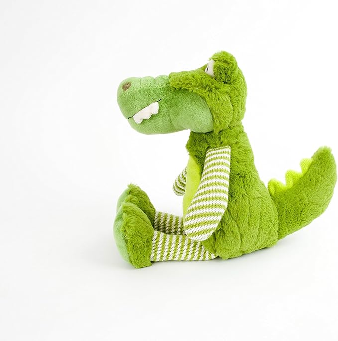 MON AMI Allister the Alligator Stuffed Animal 14”, Green Plush Alligator with Knit Arms, Reptile Plush Toy for Kids of All ages