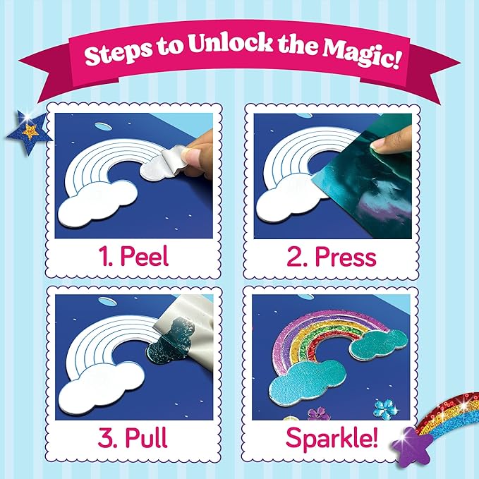 Foil Art Craft - Unicorn & Princess Sticker Activity Kit, Toddler Arts & Crafts for Kids, No Mess Kids Travel Toys, Games, Fun Birthday Gifts for Boys & Girls Ages 4, 5, 6, 7, 8, 9 Year Old