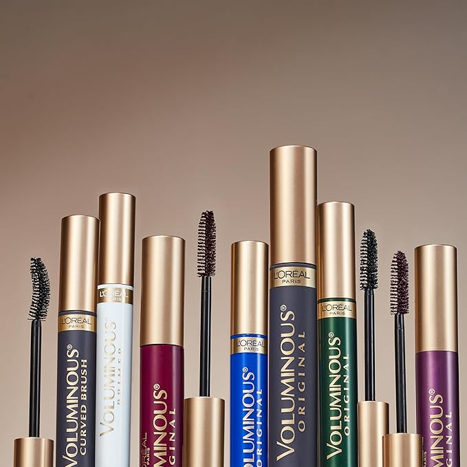 L’Oreal Paris Original Voluminous Mascara, Building Mascara Volume and Length Formula, Curved Brush, Washable, Black, 0.26 Fl Oz., 2 Count