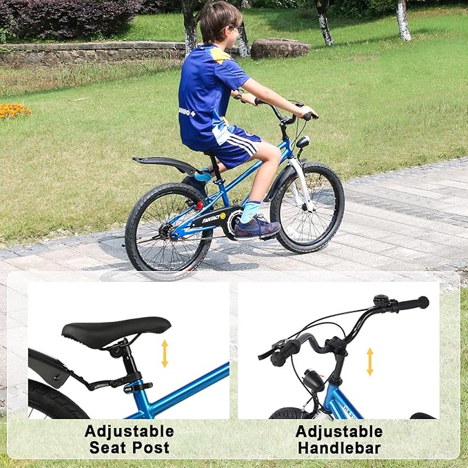 Glerc Fantacy Kids Bike, 12-20 Inch Children Bicycle for 2-13 Years Old Boys Girls, Kids Bicycle with Water Bottle Holder & Headlight & Training Wheels, Multiple Colors
