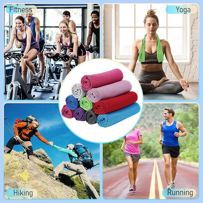 BBTO 80 Pcs 32 x 12 Inch Microfiber Cooling Towels, Ice Cold Towel for Neck and Face Breathable Chilly for Yoga, Sport, Gym, Workout, Camping and More Activities(Multicolor)