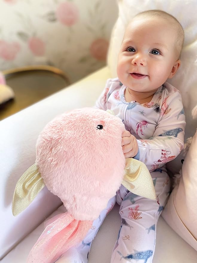 MON AMI Crystal The Fish Stuffed Animal – 13”, Fish Plush, Use as Toy or Nursery Room Décor, Great for Kids of All Ages