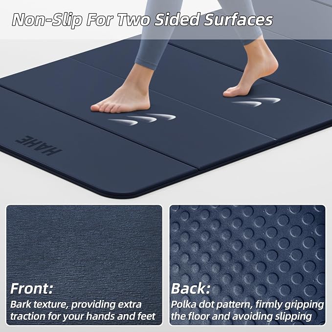 Foldable Yoga Mat,74"Lx32"Wx1/3"Thick,Folding Exercise Mat,Non-slip Wide Pilates Mats for Home Workout/Travel, Portable Yoga Mat Thick for Yoga/Pilates/Camping/Floor Exercises