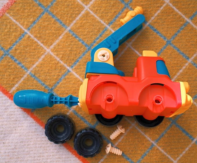 Classic Construction and Assemble Toy, Pretend Play, Toddler Firetruck Playset, Dexterity Building Toy, 3 Years +, Take-Apart Firetruck
