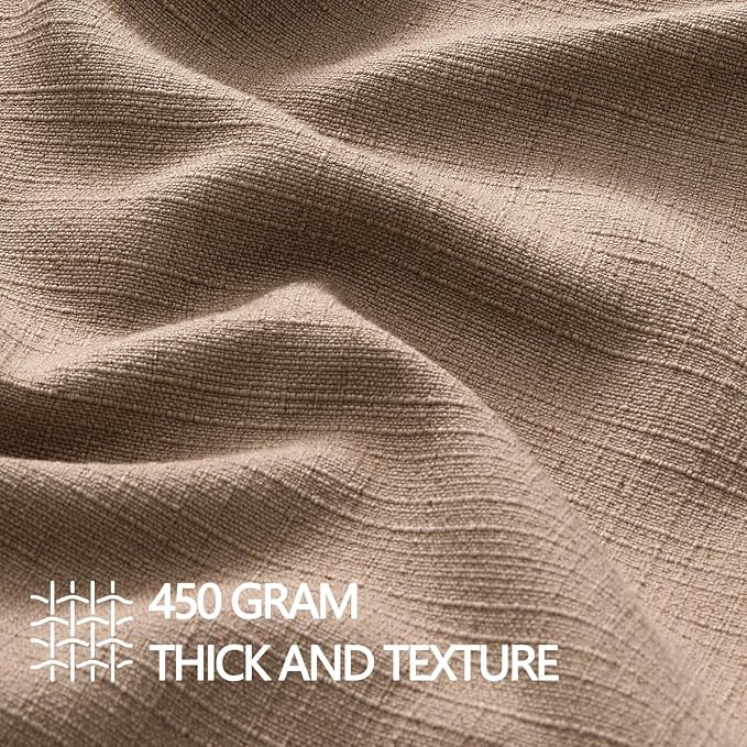 MIULEE Thick Textured Euro Sham Throw Pillow Covers 26x26 Inch Coco Brown | Set of 2, Decorative Linen Blend Pillow Cover, Flange Edge Design, Farmhouse Modern Boho Style, Bed Couch Living Room Decor