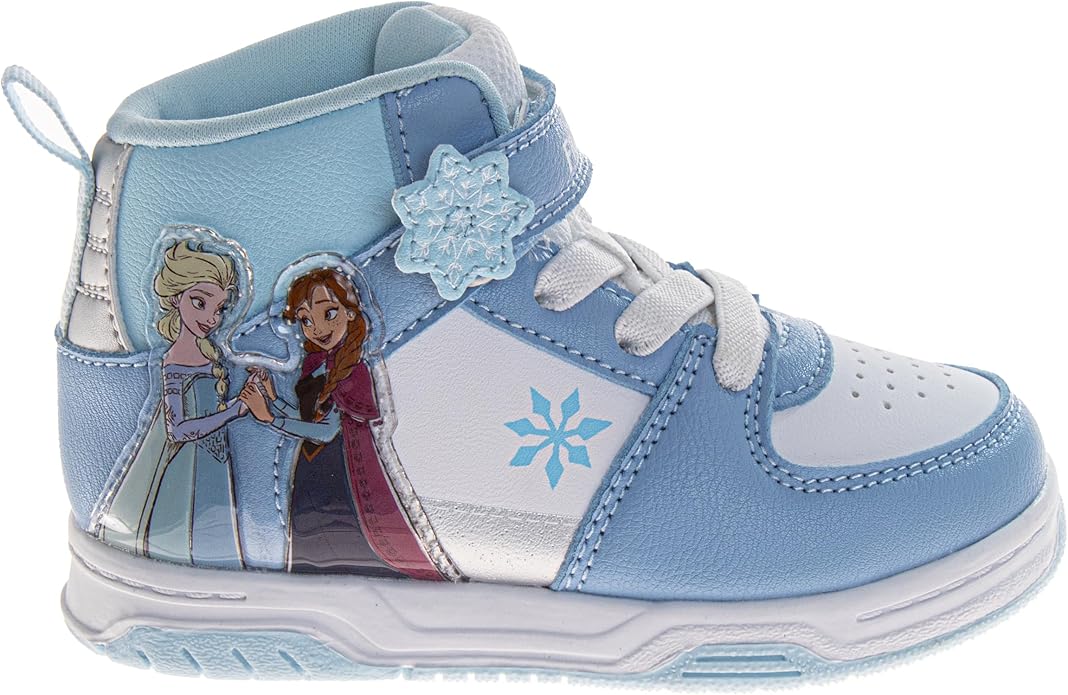 Josmo Girls High Top Sneakers Minnie Mouse Frozen Elsa Anna Paw Patrol Skye Lilo & Stitch Moana Character Shoes for Girls Size Toddler to Little Kid