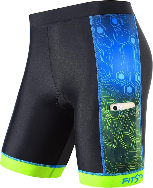 FitsT4 Sports Kids Cycling Bike Shorts Boys Girls Printed Biking Shorts with Pockets