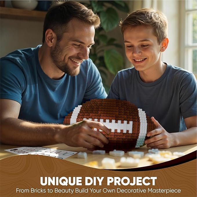 Football 3D Building Block Set - Educational Toy - Perfect for Ages 14 15 16 Years and Above - 11 x 6.7 in - Challenging, Creative Fun and Skill-Building - 3D Instruction (1200PCS)