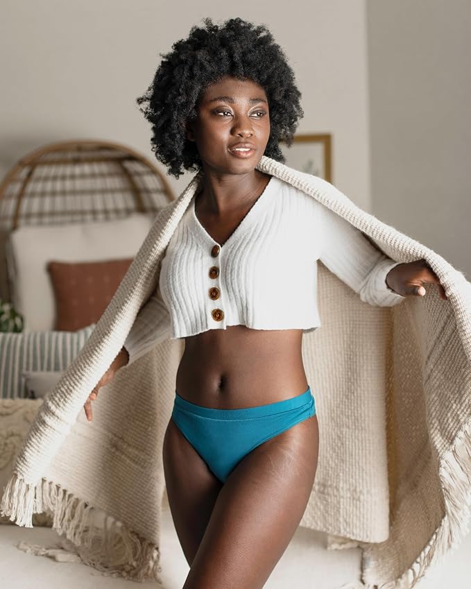 saalt Comfort Modal Thong Period Underwear - Light Absorbency - Keeps You Dry from All Leaks