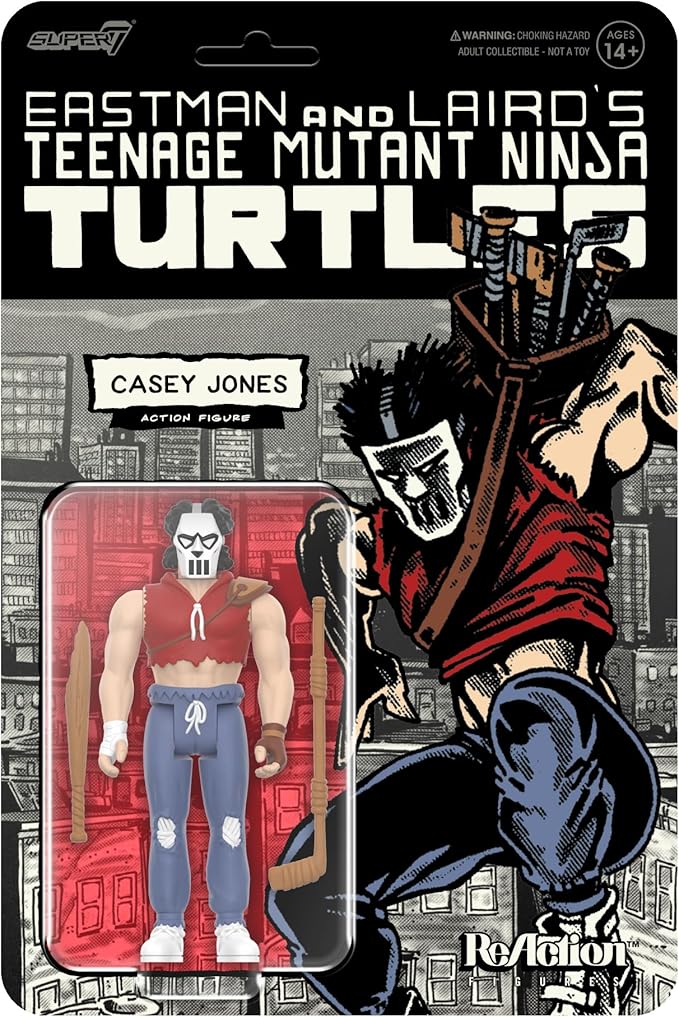 Super7 Teenage Mutant Ninja Turtles Casey Jones (Comic Color) - 3.75" TMNT Action Figure with Accessories Classic Cartoon Collectibles