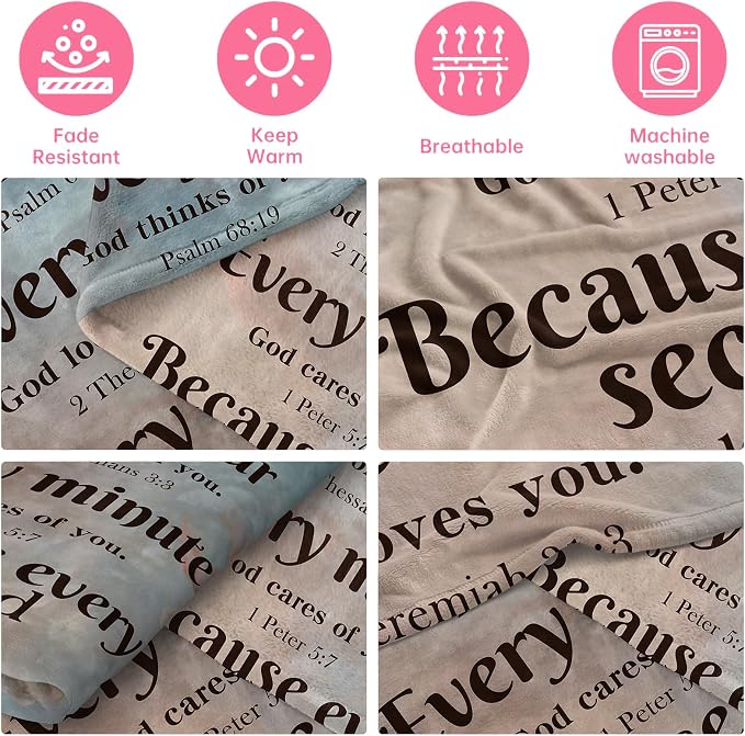 Christian Gifts for Women Faith, Inspirational Gifts for Women, Soft Throw Blankets, Religious Gifts for Women/Men, Spiritual Gifts Personalized Blankets for Adults/Kids 40"x 50"