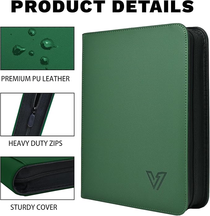 Toploader Binder 4 Pocket,Holds 128 Top Loaders,Top Loader Binder 4 Pocket for 3" x 4"Rigid Cards,Double Sided Card Binder Abulm in 3"x4"Toploaders for Trading Cards