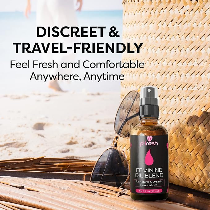 pHresh Feminine Spray - 100% All Natural Yoni Oil for Women - With Tea Tree, Lemongrass, Orange Essential Oils - 2 oz