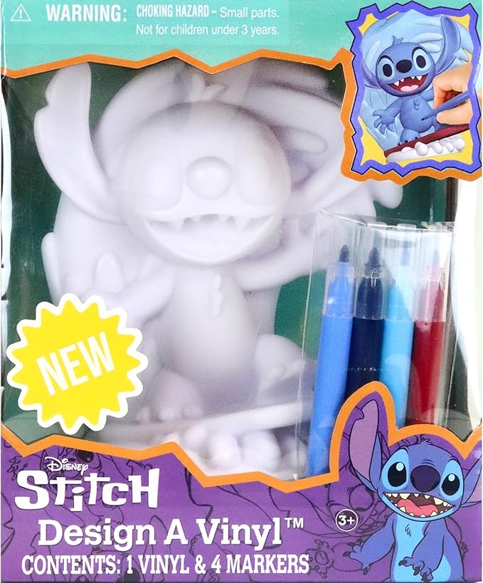 Tara Toy Disney Stitch Design A Vinyl Surfing Edition DIY Coloring Craft Set with Washable Markers Creative Toy for Ages 4+ Official Product
